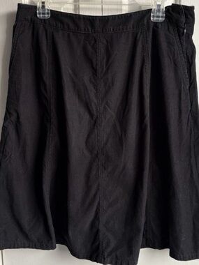 L.L. Bean Black A-Line Cotton Skirt